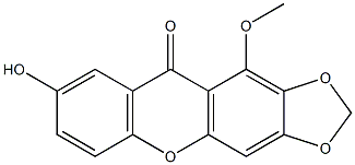 7-hydroxy-1-methoxy-2,3-methylenedioxyxanthone Struktur