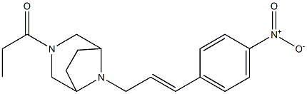 3-propionyl-8-p-nitrocinnamyl-3,8-diazabicyclo(3.2.1.)octane Struktur