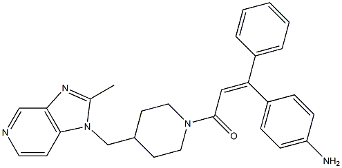 1-((1-(3-(4-aminophenyl)-3-phenylpropenoyl)-4-piperidyl)methyl)-1H-2-methylimidazo(4,5-c)pyridine Struktur