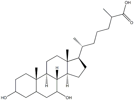 3,7-dihydroxycholestan-26-oic acid Struktur