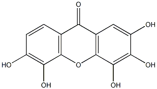 2,3,4,5,6-pentahydroxyxanthone Struktur