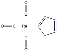 cyclopentadienyl tricarbonyl rhenium Struktur