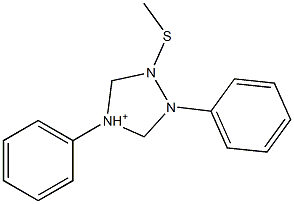 3-methylthio-1,4-diphenyl-1H-1,3,4-triazolium Struktur