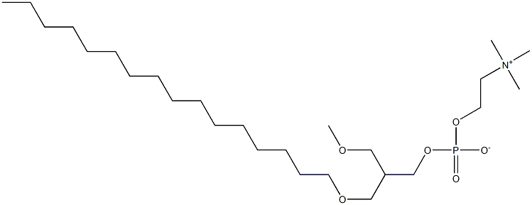 2'-(trimethylammonio)ethyl 3-(hexadecyloxy)-2-(methoxymethyl)propyl phosphate Struktur