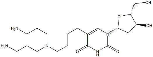 5-(4-(N,N-bis(3-aminopropyl)amino)butyl)-2'-deoxyuridine Struktur