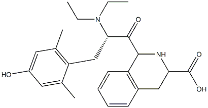 N,N-diethyl-2',6'-dimethyltyrosyl-1,2,3,4-tetrahydroisoquinoline-3-carboxylic acid Struktur