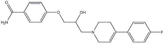 4-(3-(4-(4-fluoro-phenyl)-3,6-dihydro-2H-pyridin-1-yl)-2-hydroxy-propoxy)-benzamide Struktur