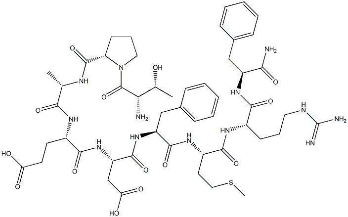 threonyl-prolyl-alanyl-glutamyl-aspartyl-phenylalnyl-methionyl-arginyl-phenylalanylamide Struktur