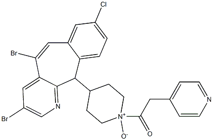 4-(8-chloro-3,5-dibromo-11H-benzo(5,6)-cyclohepta(1,2-b)pyridin-11-yl)-1-((4-pyridinyl)acetyl)piperidine N1-oxide Struktur