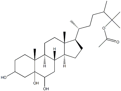 24-methylcholestane-3,5,6,25-tetraol-25-monoacetate Struktur