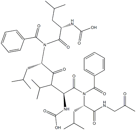 1, 3-di-(N-carboxybenzoyl-leucyl-leucyl)amino acetone Struktur