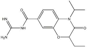 N-(2-ethyl-4-isopropyl-3-oxo-3,4-dihydro-2H-benzo(1,4)oxazine-7-carbonyl)guanidine Struktur