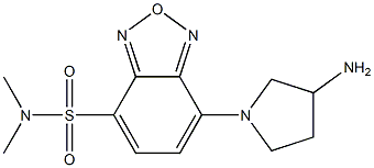 4-(N,N-dimethylaminosulfonyl)-7-(3-aminopyrrolidin-1-yl)-2,1,3-benzoxadiazole Struktur