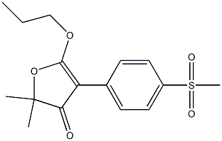 3-2(-propyloxy)-(4-methylsulfonylphenyl)-(5,5-dimethyl)furanone Struktur