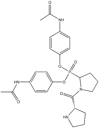 bis(4-acetamidophenyl) 1-prolylpyrrolidine-2-phosphonate Struktur