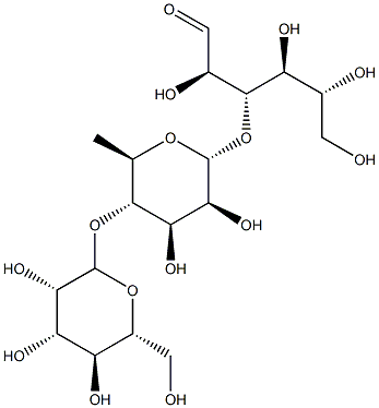 3-O-(4-O-mannopyranosyl-alpha-rhamnopyranosyl)galactose Struktur