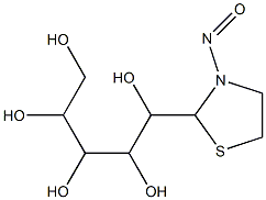 2-(1,2,3,4,5-PENTAHYDROXYPENTYL)-N-NITROSOTHIAZOLIDINE Struktur