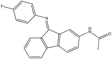 2-ACETYLAMINO-9-(PARA-FLUOROPHENYLIMINO)FLUORENE Struktur