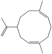 (1E,5Z)-1,5-dimethyl-8-prop-1-en-2-yl-cyclodeca-1,5-diene Struktur