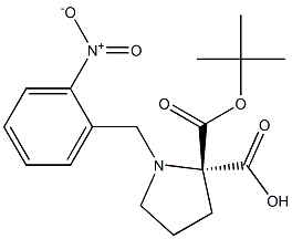 Boc-(S)-alpha-(2-nitro-benzyl)-proline Struktur