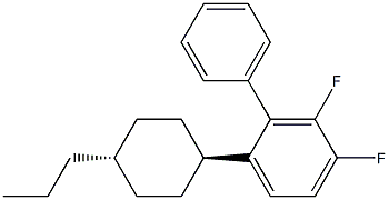 3,4-difluoro-1-(trans-4-propylcyclohexyl)phenyl benzene Struktur