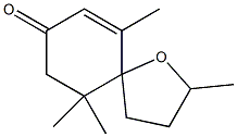 2,6,6,10-tetramethyl-1-oxaspiro[4.5]dec-9-en-8-one Struktur