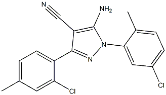 5-amino-1-(5-chloro-2-methylphenyl)-3-(2-chloro-4-methylphenyl)-1H-pyrazole-4-carbonitrile Struktur