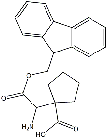 Fmoc-1-aminomethyl-cyclopentane carboxylic acid Struktur