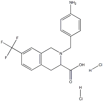 2-(4-amino-benzyl)-7-trifluoromethyl-1,2,3,4-tetrahydro-isoquinoline-3-carboxylic acid dihydrochloride Struktur