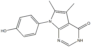 7-(4-HYDROXYPHENYL)-5,6-DIMETHYL-3,7-DIHYDRO-4H-PYRROLO[2,3-D]PYRIMIDIN-4-ONE Struktur