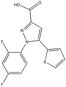 1-(2,4-DIFLUOROPHENYL)-5-THIEN-2-YL-1H-PYRAZOLE-3-CARBOXYLIC ACID Struktur