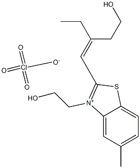 3-(2-HYDROXYETHYL)-2-[2-(2-HYDROXYETHYL)-1-BUTENYL]-5-METHYLBENZOTHIAZOLIUM PERCHLORATE Struktur