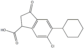 6-CHLORO-5-CYCLOHEXYL-3-OXOINDAN-1-CARBOXYLIC ACID Struktur