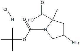 4-Amino-pyrrolidine-1,2-dicarboxylic acid 1-tert-butyl ester 2-methyl ester HCl Struktur