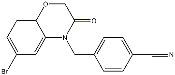 4-((6-bromo-2,3-dihydro-3-oxobenzo[b][1,4]oxazin-4-yl)methyl)benzonitrile Struktur