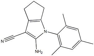 2-AMINO-1-(2,4,6-TRIMETHYL-PHENYL)-1,4,5,6-TETRAHYDRO-CYCLOPENTA[B]PYRROLE-3-CARBONITRILE Struktur