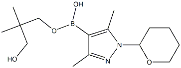 3,5-Dimethyl-1-(tetrahydropyran-2-yl)-1H-pyrazole-4-boronic acid neopentyl glycol ester Struktur