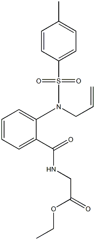 ethyl 2-[(2-{allyl[(4-methylphenyl)sulfonyl]amino}benzoyl)amino]acetate Struktur