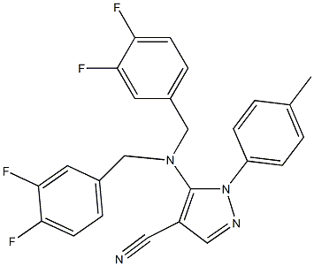 5-[bis(3,4-difluorobenzyl)amino]-1-(4-methylphenyl)-1H-pyrazole-4-carbonitrile Struktur