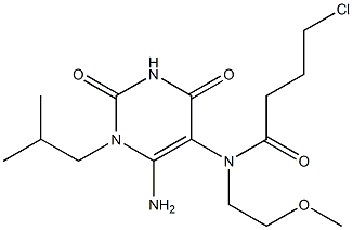 N-(6-Amino-1-isobutyl-2,4-dioxo-1,2,3,4-tetrahydro-pyrimidin-5-yl)-4-chloro-N-(2-methoxy-ethyl)-butyramide Struktur