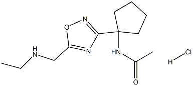 N-(1-{5-[(ethylamino)methyl]-1,2,4-oxadiazol-3-yl}cyclopentyl)acetamide hydrochloride Struktur