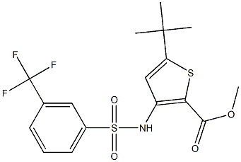 methyl 5-(tert-butyl)-3-({[3-(trifluoromethyl)phenyl]sulfonyl}amino)thiophe ne-2-carboxylate Struktur