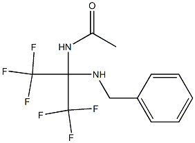 N1-[1-(benzylamino)-2,2,2-trifluoro-1-(trifluoromethyl)ethyl]acetamide Struktur