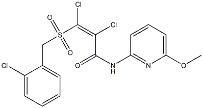 (Z)-2,3-dichloro-3-[(2-chlorobenzyl)sulfonyl]-N-(6-methoxy-2-pyridinyl)-2-propenamide Struktur