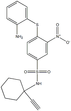 N1-(1-eth-1-ynylcyclohexyl)-4-[(2-aminophenyl)thio]-3-nitrobenzene-1-sulfonamide Struktur