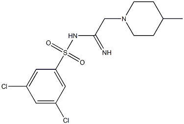 N1-[2-(4-methylpiperidino)ethanimidoyl]-3,5-dichlorobenzene-1-sulfonamide Struktur