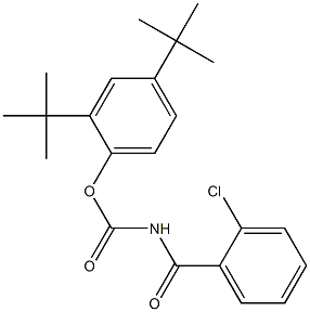 2,4-di(tert-butyl)phenyl N-(2-chlorobenzoyl)carbamate Struktur