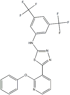 N2-[3,5-di(trifluoromethyl)phenyl]-5-(2-phenoxy-3-pyridyl)-1,3,4-thiadiazol-2-amine Struktur