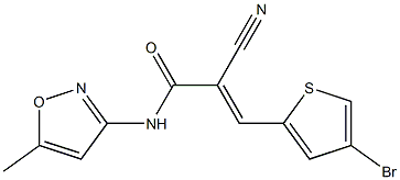 N1-(5-methylisoxazol-3-yl)-3-(4-bromo-2-thienyl)-2-cyanoacrylamide Struktur