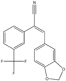 3-(1,3-benzodioxol-5-yl)-2-[3-(trifluoromethyl)phenyl]acrylonitrile Struktur